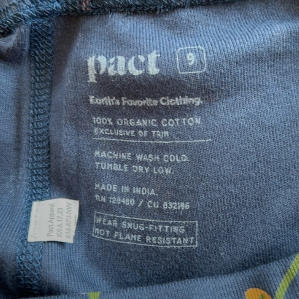 Pact organic cotton unisex kids Navy Lights Pajama Set - Picture 10 of 10